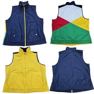 Lauren Ralph Lauren Women's XL Flag Colorblock Nautical Reversible Vest Prep